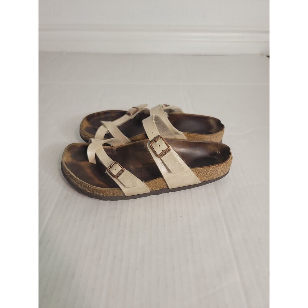 Birkenstock Mayari Sandals Womens Sz 39 8 Birko-Flor Champagne Birken